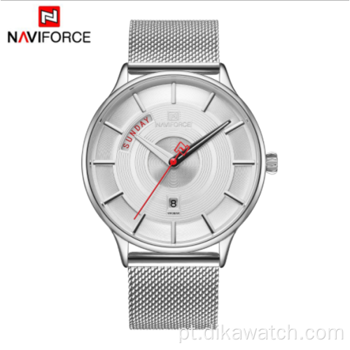 NAVIFORCE 3007 comércio exterior nova personalidade da moda relógio relógio de quartzo de malha de aço inoxidável